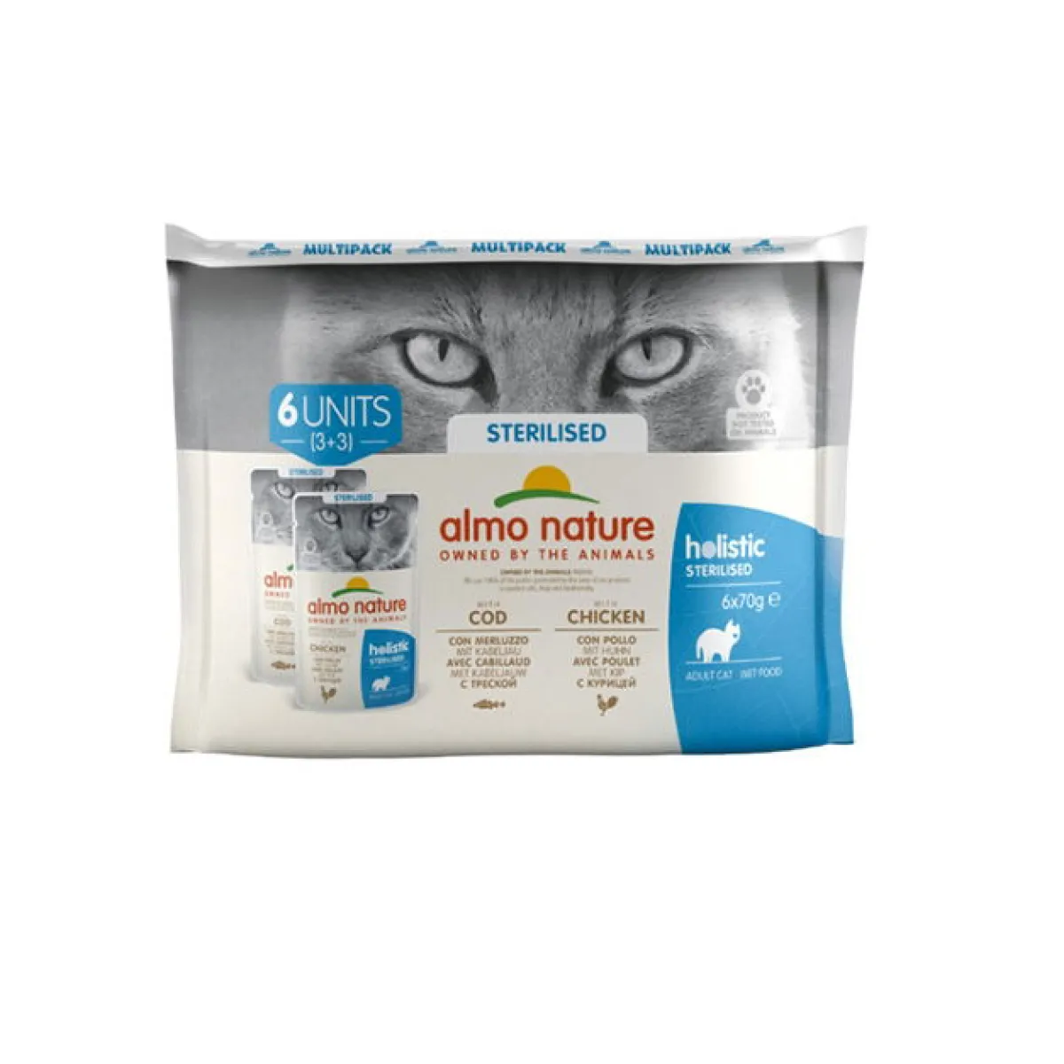 Almo Nature Kissan Märkäruoka*Holistic cat sterilised 6x70g