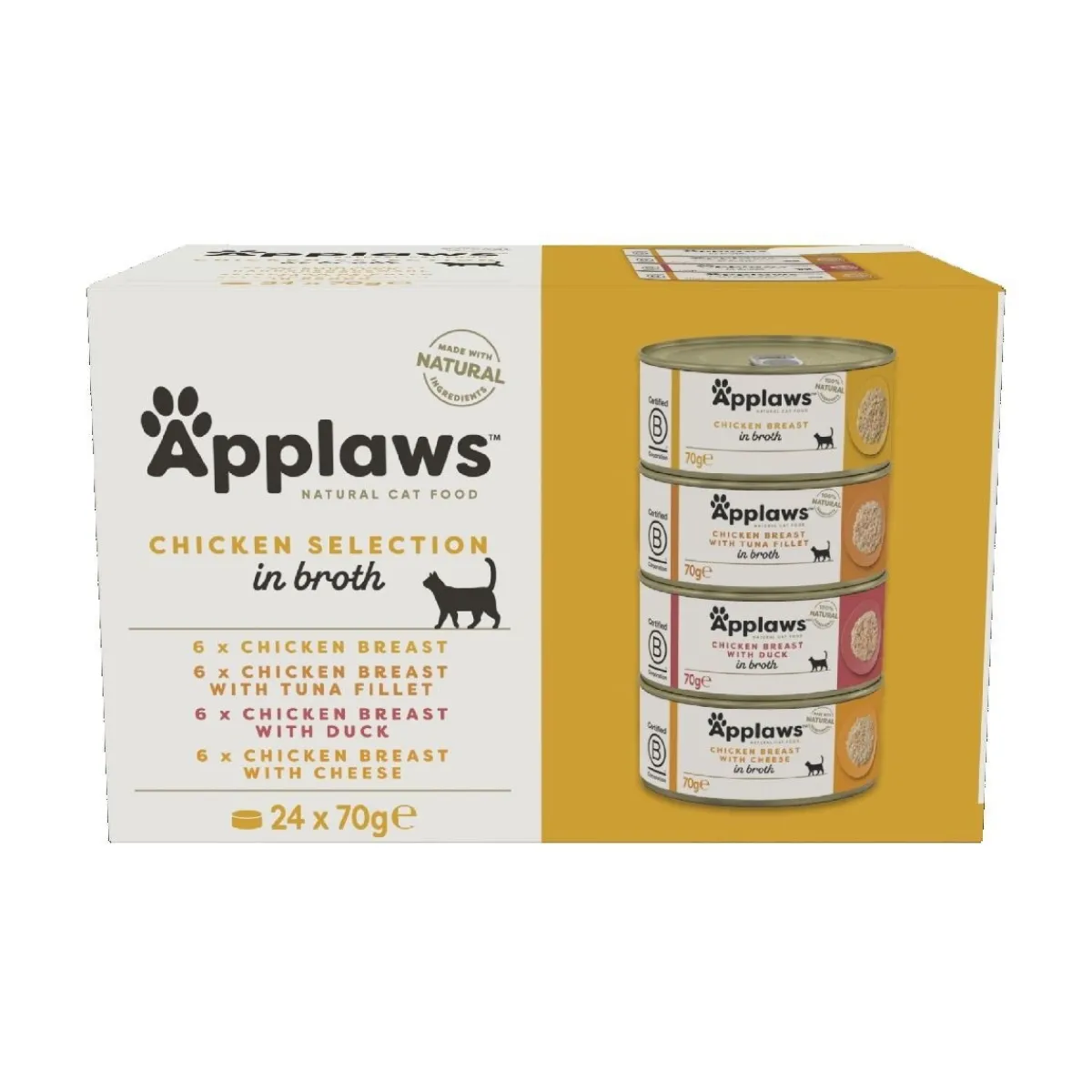 Applaws Kissan Märkäruoka*Kanalajitelma liemessä 24x70g