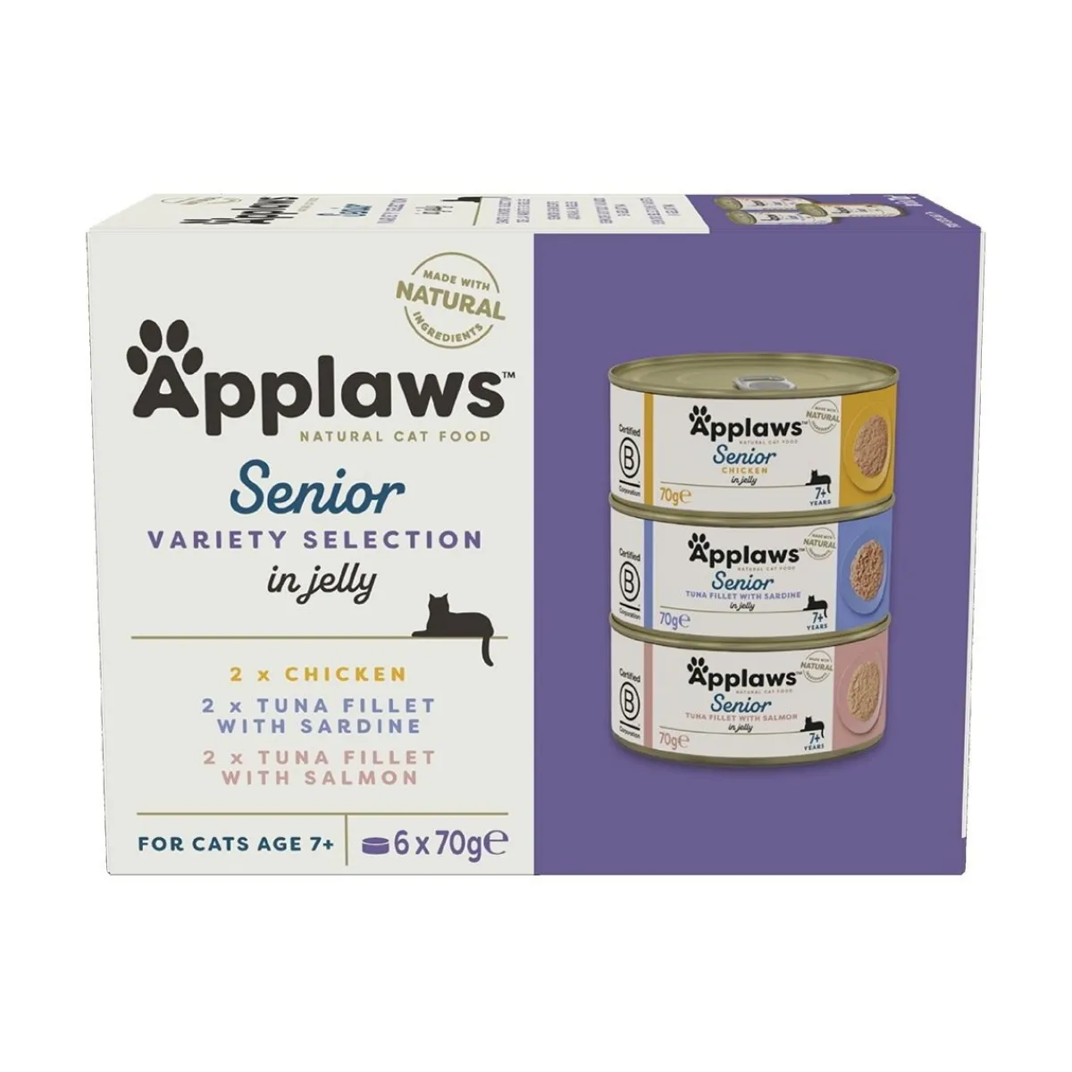 Applaws Kissan Märkäruoka*Multipack Senior jelly 6 x 70 g