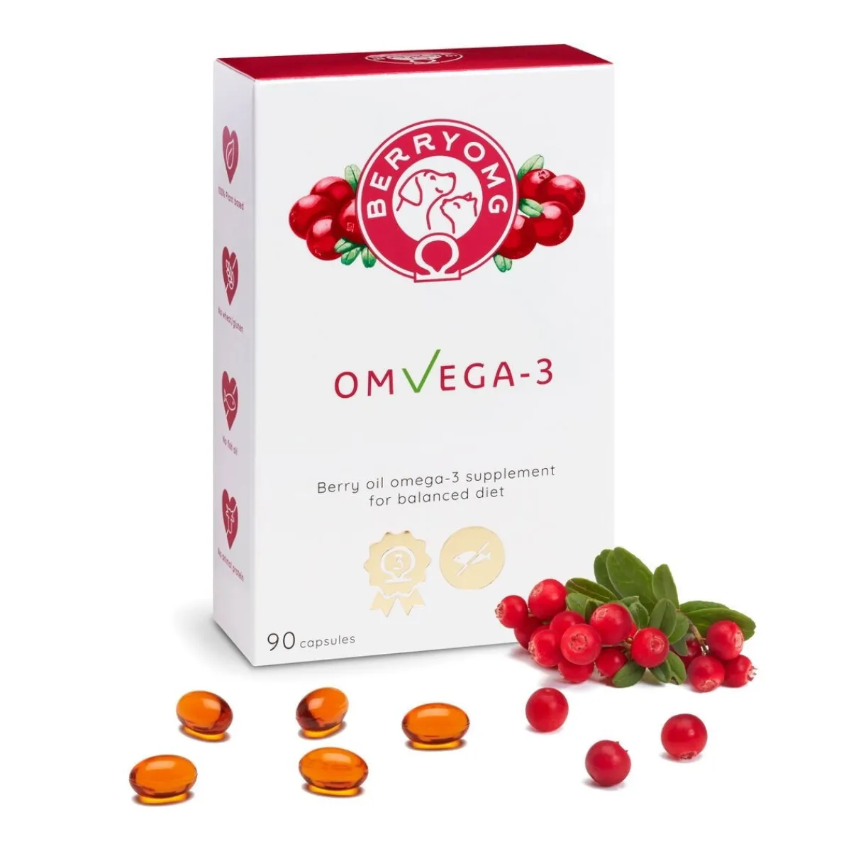 BERRYOMG Öljyt, Vitamiinit Ja Lisäravinteet|Hoito Ja Terveys*OMVEGA-3, 90 kapselia