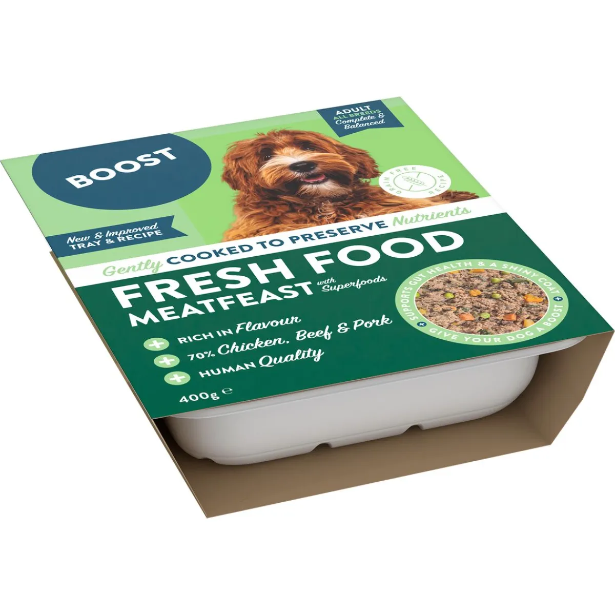 Boost Ruokinnan Monipuolistaminen|Koiran Raakaruoka*Fresh Meatfeast 400 g