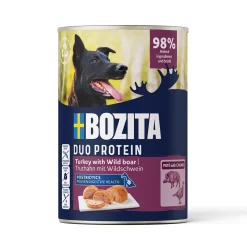 Bozita Koiran Märkäruoka Ja Makkarat*Dog Pate Turkey with Wild Boar
