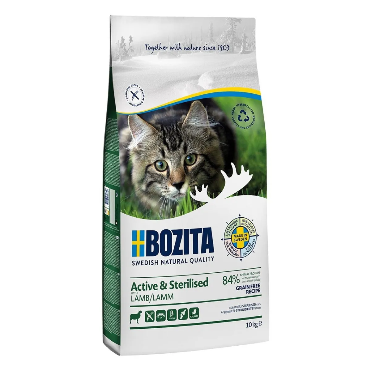 Bozita Viljaton Kissanruoka|Kissan Kuivaruoka*Feline Active & Sterilised Grain Free Lamb