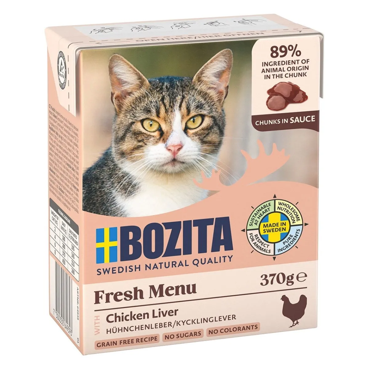 Bozita Kissan Märkäruoka|Viljaton Kissanruoka*kananmaksaa kastikkeessa 370 g