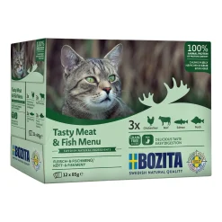 Bozita Kissan Märkäruoka*liha- & kalalajitelma hyytelössä 12 x 85 g