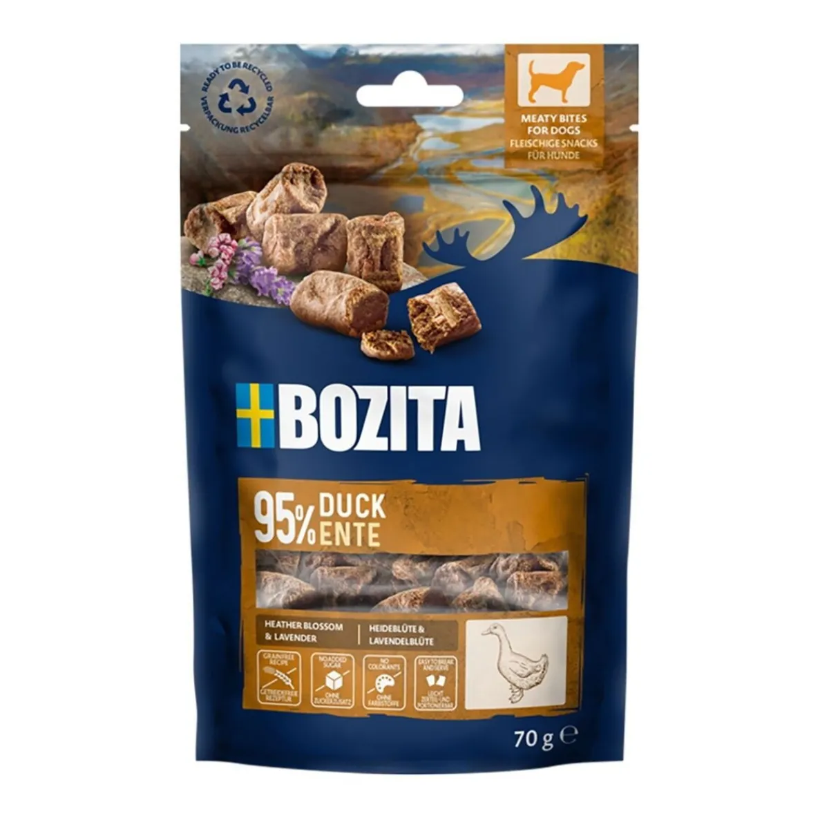 Bozita Pikkuherkut Ja Treeninamit*Meaty Bites Ankka 70g herkku koiralle