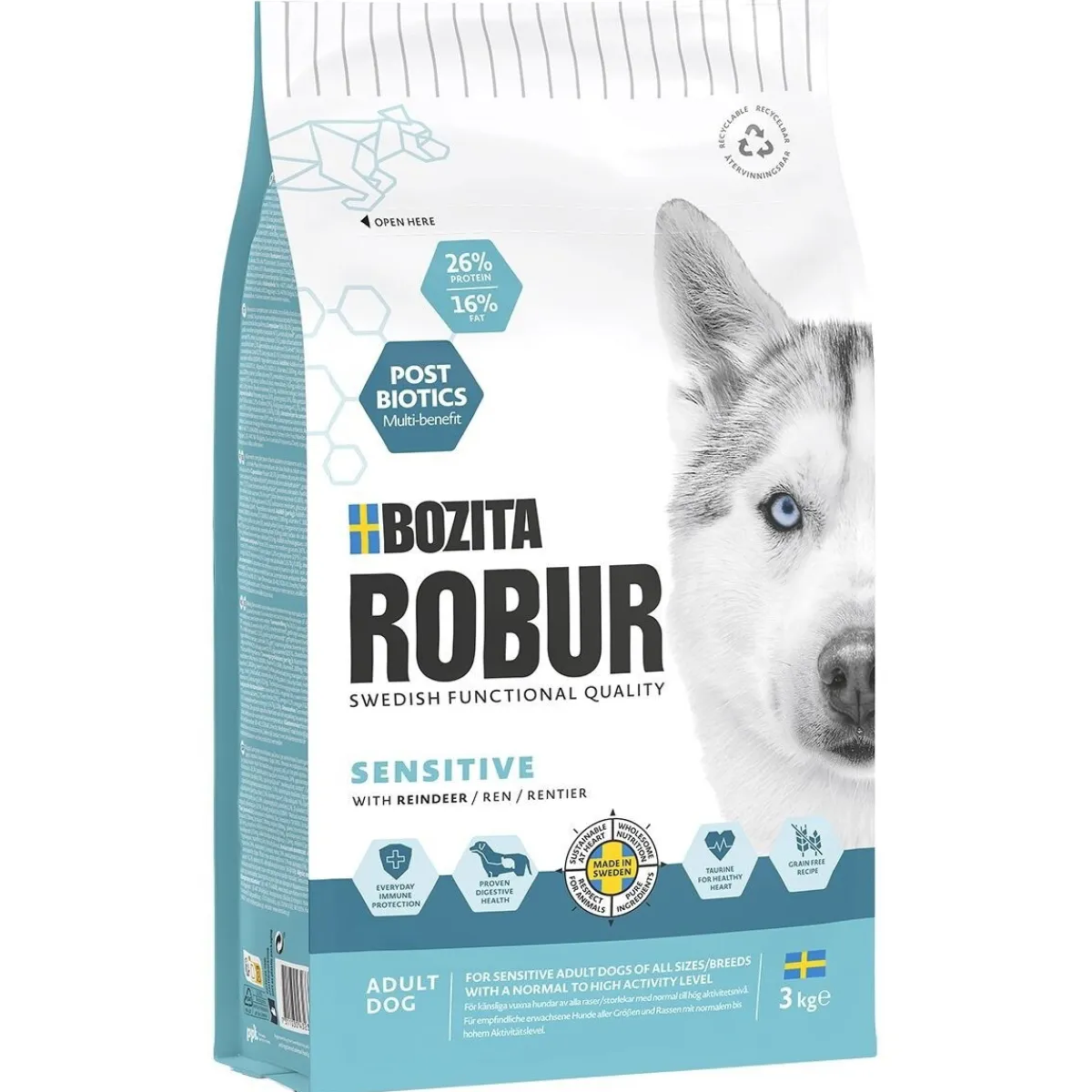 Bozita Robur Koiran Kuivaruoka|Koiranruoat Erityistapeisiin*Adult Sensitive Reindeer
