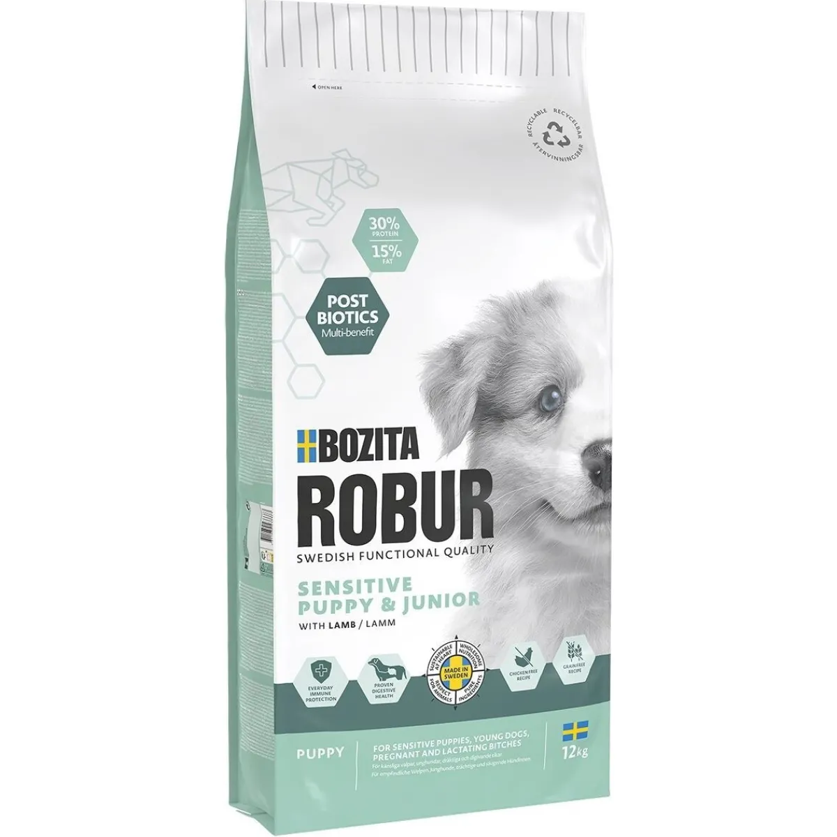 Bozita Robur Koiran Kuivaruoka|Penturuoka*Sensitive Grain Free Puppy 2x12 kg