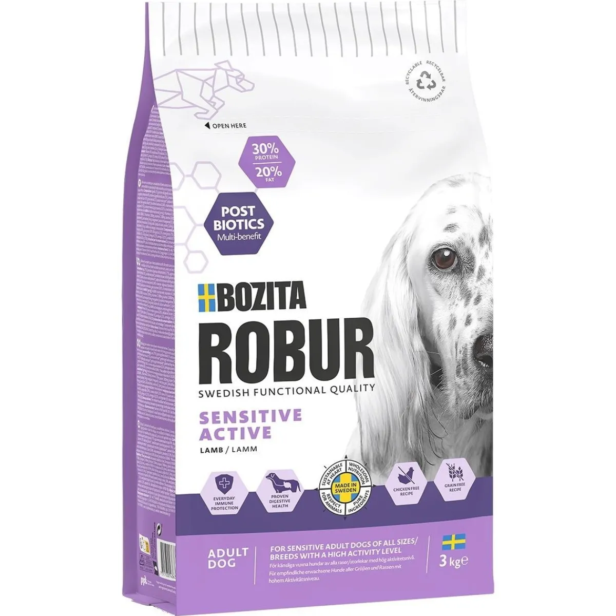 Bozita Robur Koiranruoat Erityistapeisiin|Koiran Kuivaruoka*Sensitive Grain Free Active