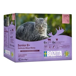 Bozita Seniorikissan Ruoka|Kissan Märkäruoka*Senior 8+ Meat mix Menu 12x85g