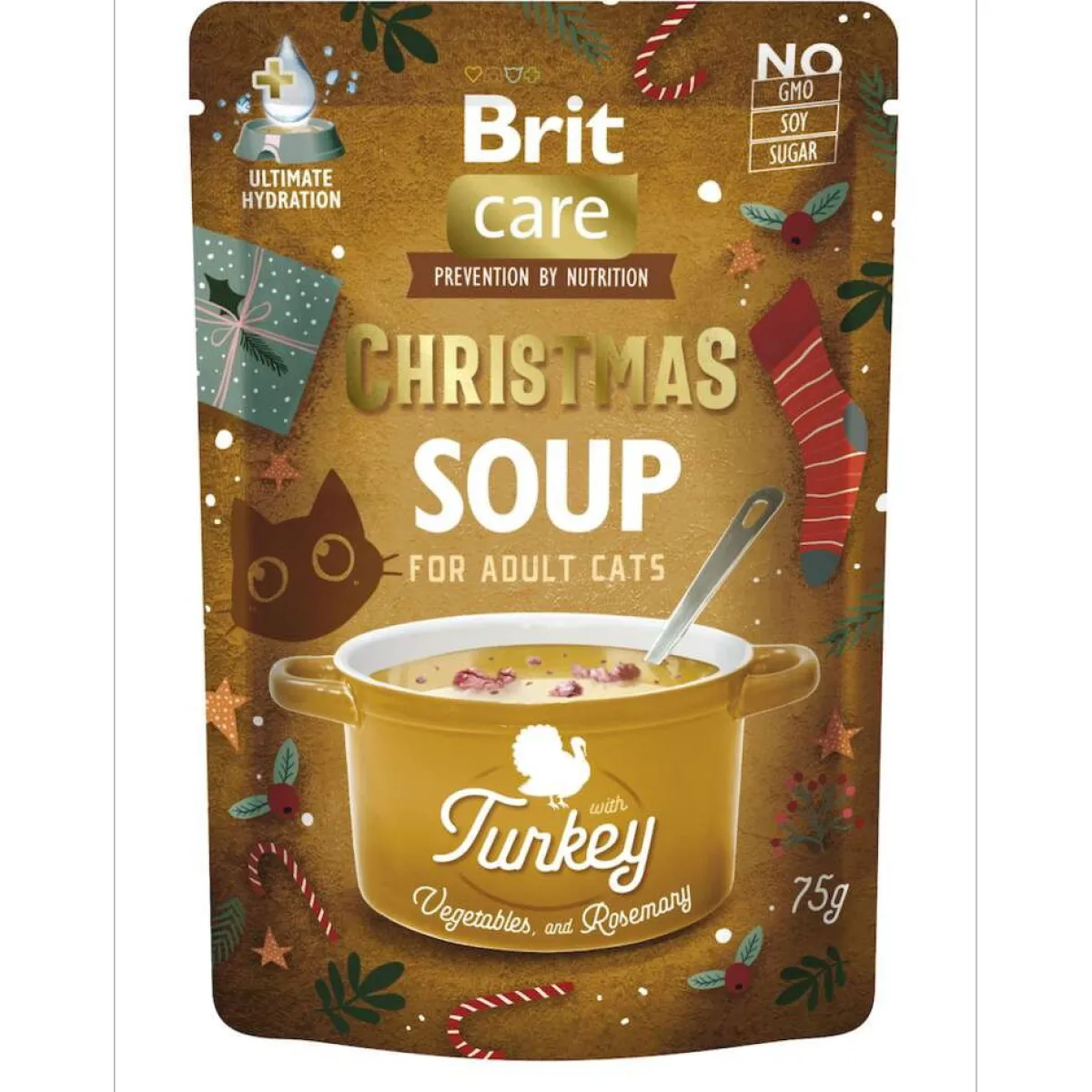 Brit Care Kissan Märkäruoka|Ruokalisukkeet*Cat Christmas Turkey Soup 75g