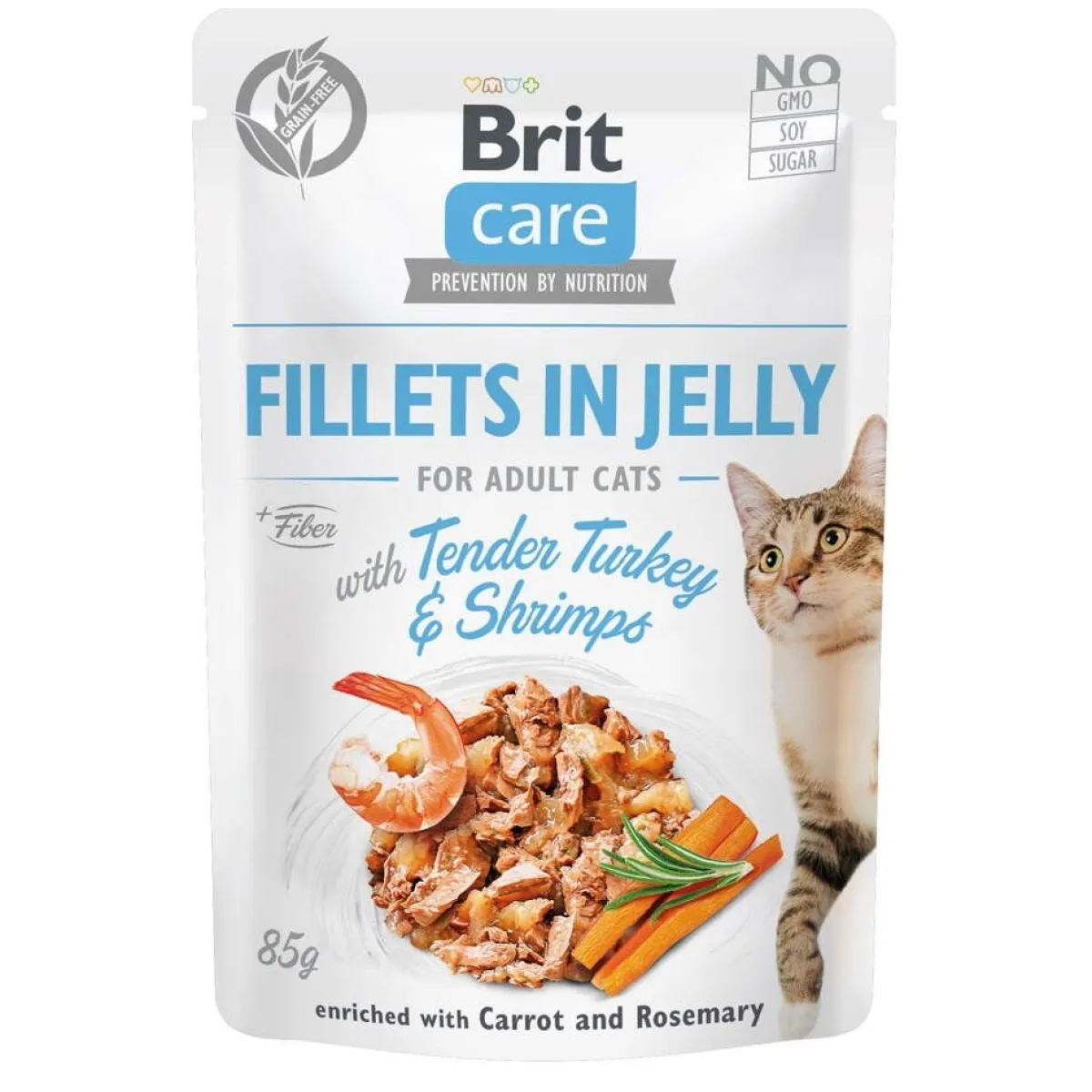 Brit Care Tarjoukset Kissoille|Kissan Märkäruoka*Jelly kalkkunafilee & katkarapu hyytelössä 85 g