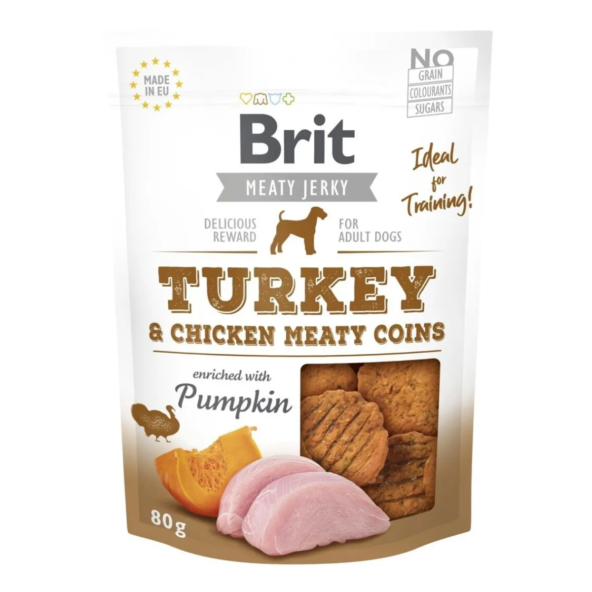 Brit Care Tarjoukset Koirille|Täyslihaherkut*Jerky Meaty Coins kalkkuna