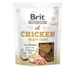 Brit Care Tarjoukset Koirille|Täyslihaherkut*Jerky Meaty Coins kana ja hyönteiset