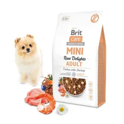 Brit Care Viljaton Koiranruoka|Koiranruoat Erityistapeisiin*Mini Raw Delights Turkey with Shrimp 2 kg