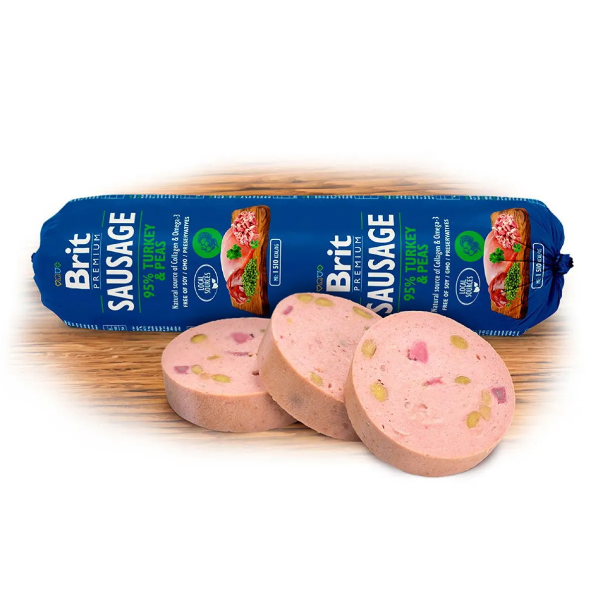 Brit Premium Koiran Märkäruoka Ja Makkarat*makkara kalkkuna & herne 800g