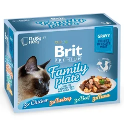 Brit Premium Kissan Märkäruoka*paloja kastik. Multipack 12x85g