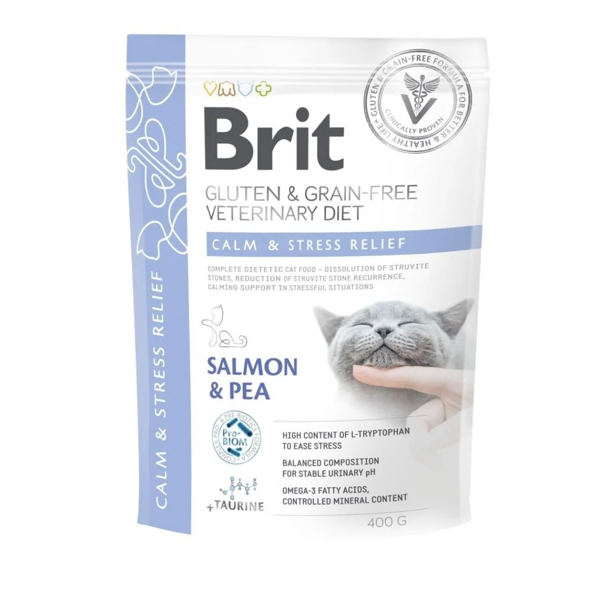 Brit Veterinary Diet Kissan Stressi|Kissan Erikoisruoka*Cat Grain Free Calm & Stress Relief Salmon & Pea
