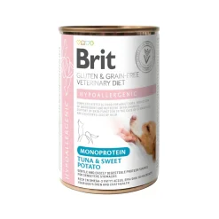 Brit Veterinary Diet Koiran Allergiat|Koiran Eläinlääkäriruoka*for dogs Hypoallergenic Monoprotein Tuna&SweetPotato Can 400g