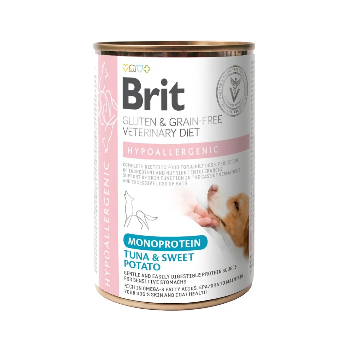 Brit Veterinary Diet Koiran Allergiat|Koiran Eläinlääkäriruoka*for dogs Hypoallergenic Monoprotein Tuna&SweetPotato Can 400g