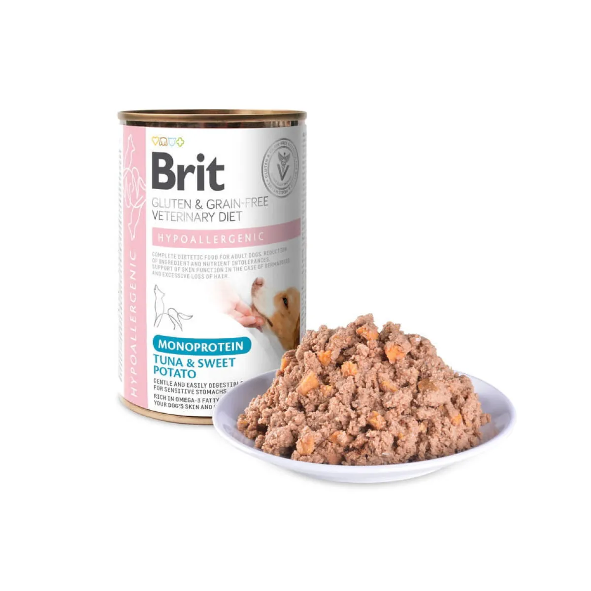 Brit Veterinary Diet Koiran Allergiat|Koiran Eläinlääkäriruoka*for dogs Hypoallergenic Monoprotein Tuna&SweetPotato Can 400g