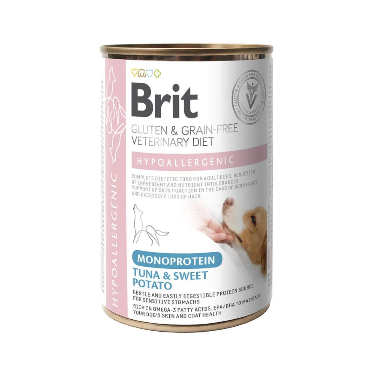 Brit Veterinary Diet Koiran Allergiat|Koiran Eläinlääkäriruoka*for dogs Hypoallergenic Monoprotein Tuna&SweetPotato Can 400g