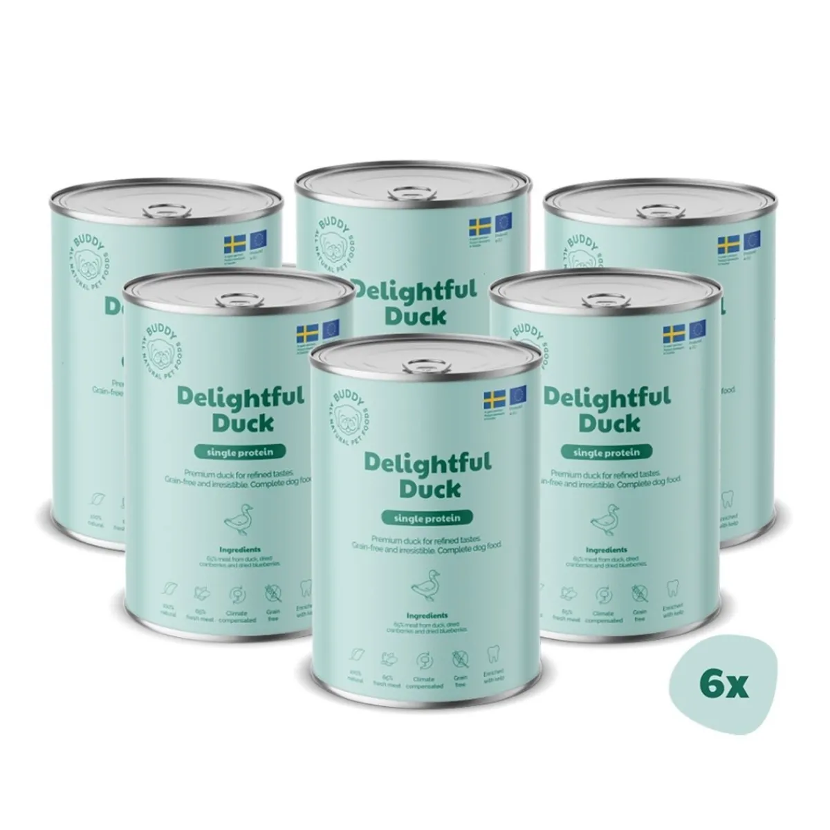 Buddy Tarjoukset Koirille|Koiran Märkäruoka Ja Makkarat*Delightful Duck 400g