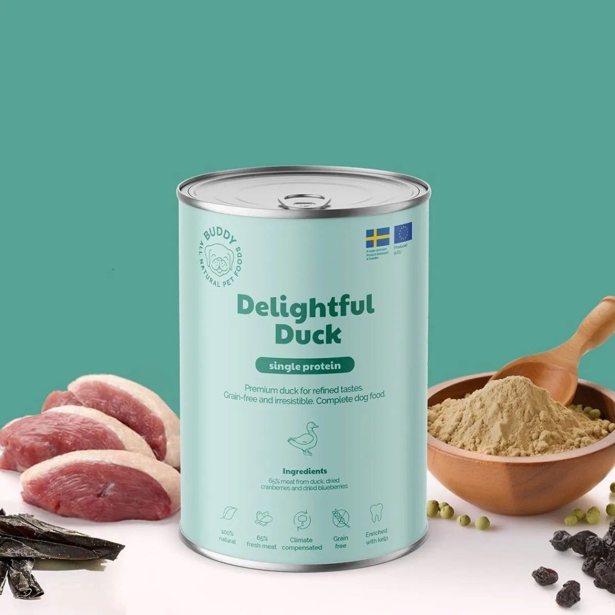 Buddy Tarjoukset Koirille|Koiran Märkäruoka Ja Makkarat*Delightful Duck 400g