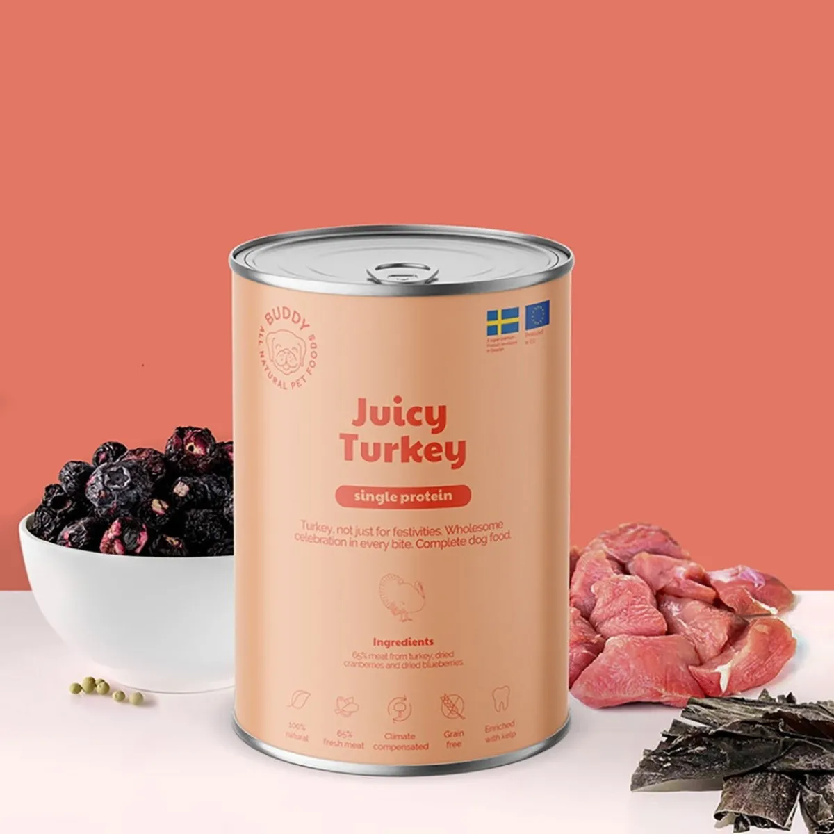 Buddy Tarjoukset Koirille|Koiran Märkäruoka Ja Makkarat*Juicy Turkey 400g