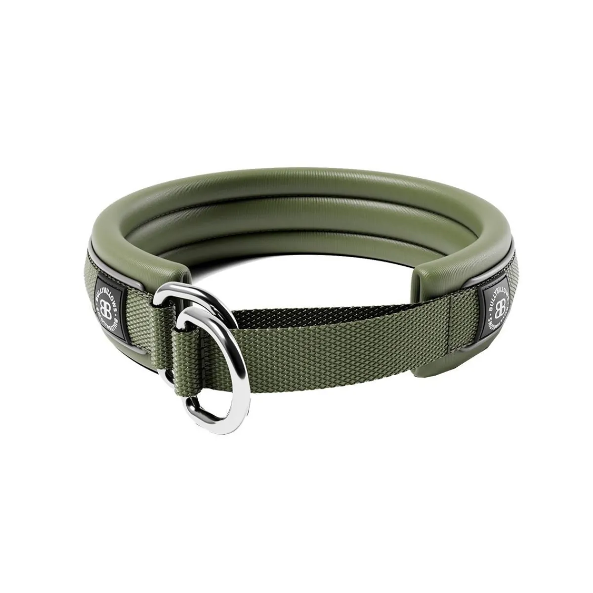 BullyBillows Koiran Pannat*puolikiristävä panta pehmustettu 3 cm, khaki