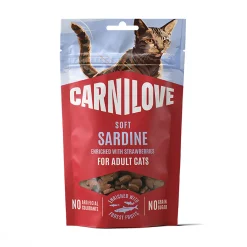 Carnilove Pehmeät Kissanherkut|Pehmeät Kissanherkut*Cat Soft Snack Sardine with Strawberry 50 g