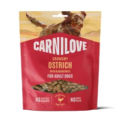 Carnilove Pikkuherkut Ja Treeninamit|Uutuudet Koirille*Dog Crunchy Snack Ostrich with Blackberries 200 g