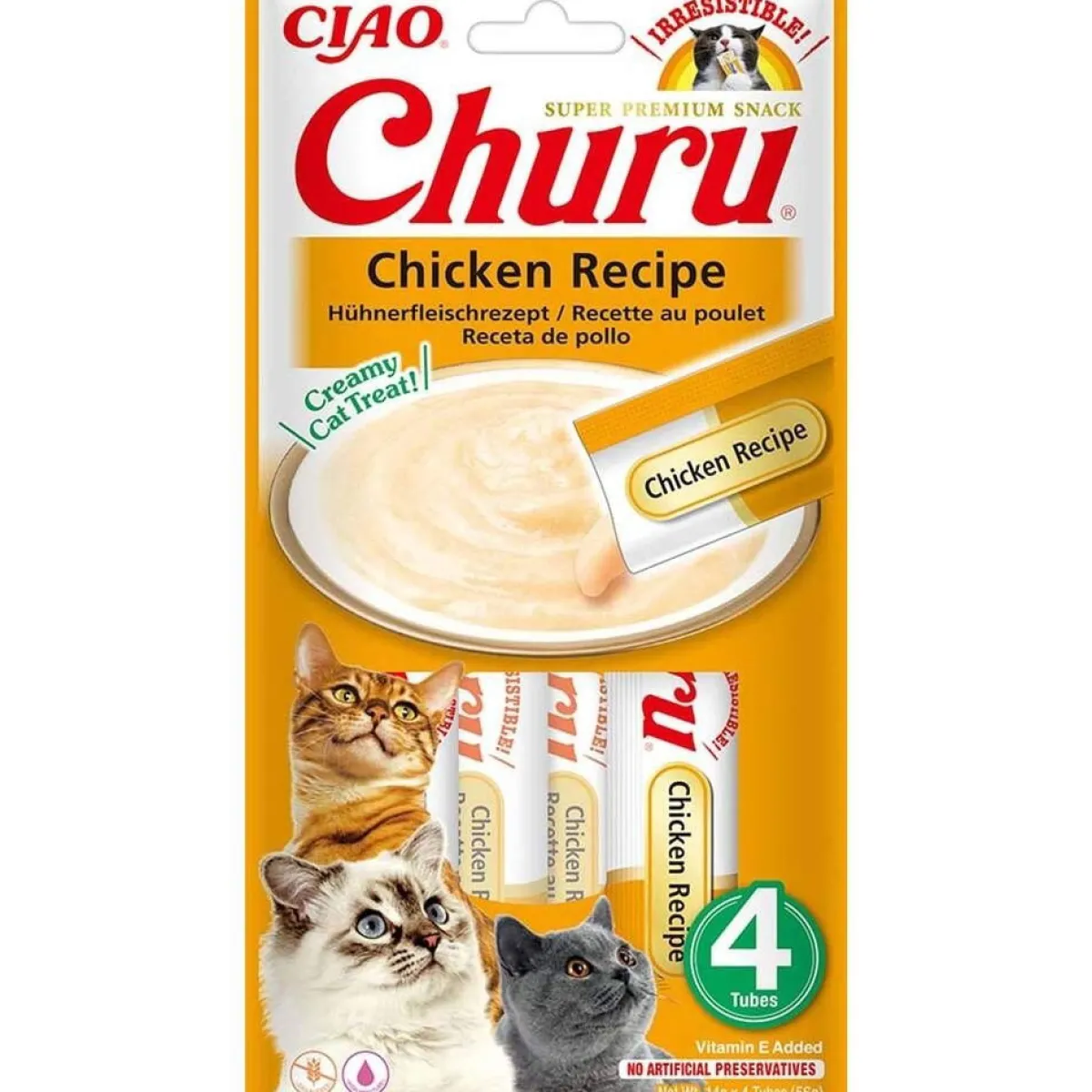 Churu Nestemäiset Kissanherkut|Ruokalisukkeet*Creamy Kissanherkku Pyree Kana 4kpl