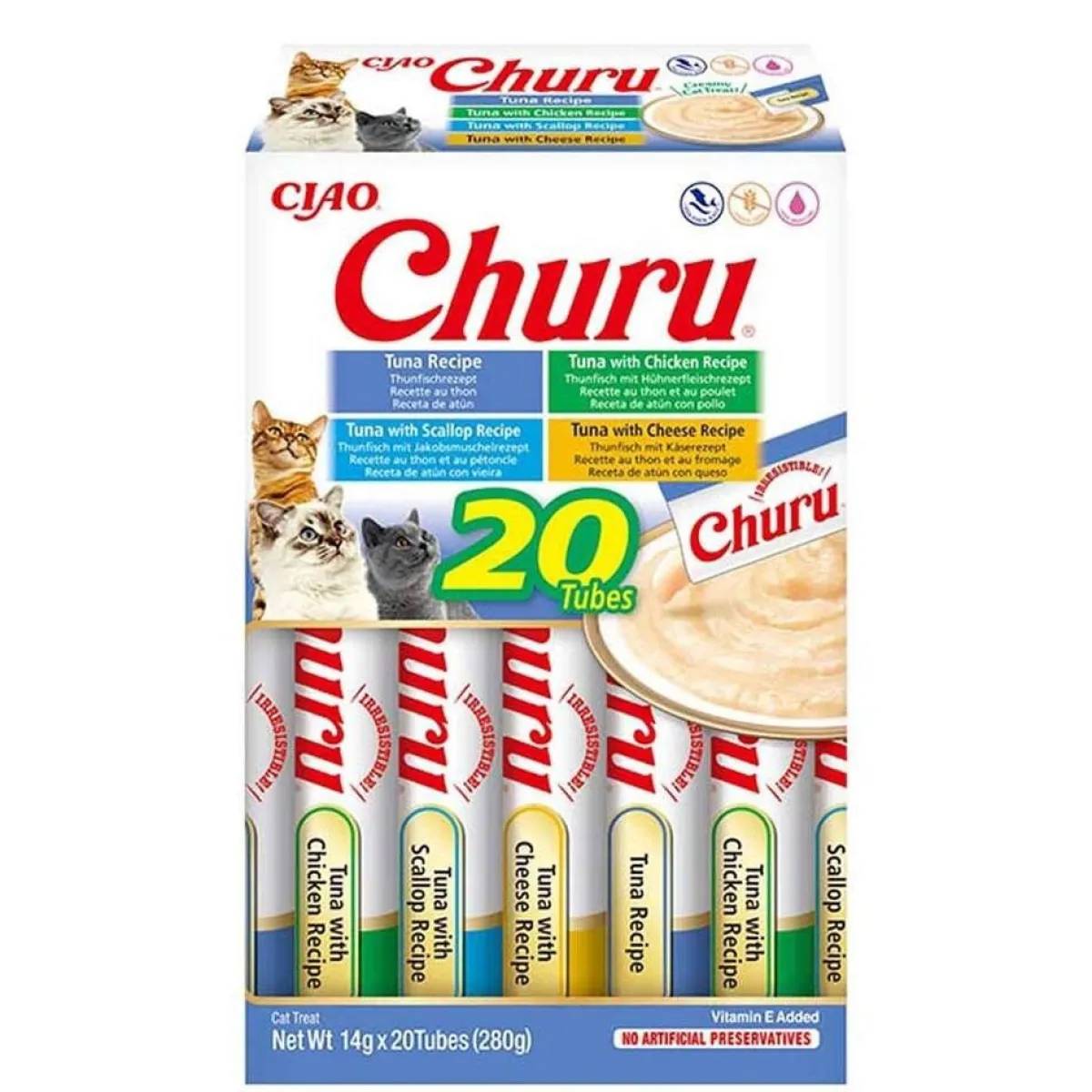 Churu Nestemäiset Kissanherkut|Ruokalisukkeet*Creamy tonnikalamix 20 kpl