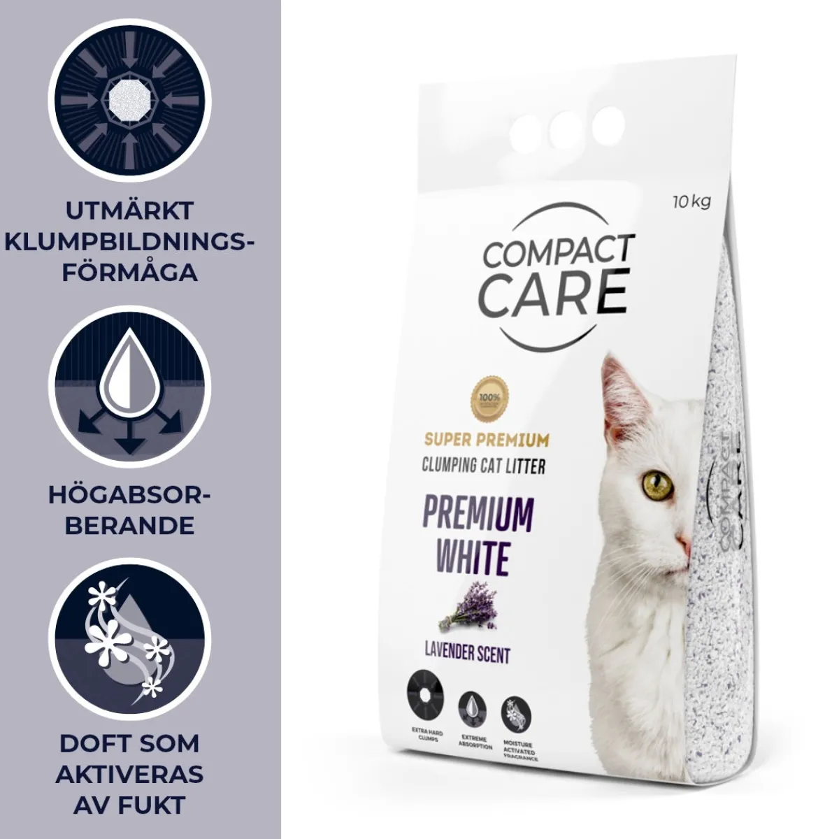 Compact Care Tarjoukset Kissoille*Premium White Lavender 4 x 10kg
