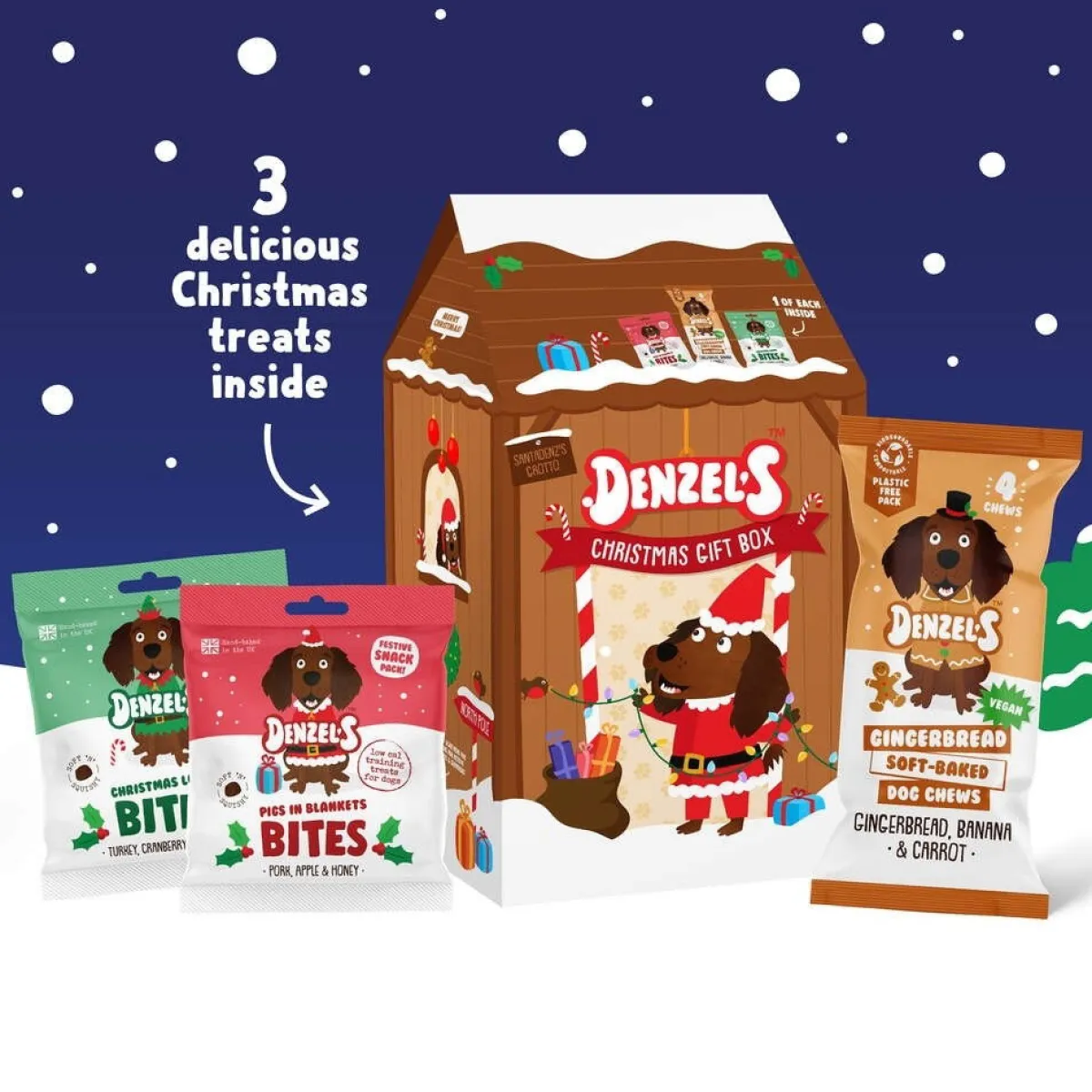 Denzel's Koiran Jouluherkut Ja Kalenterit|Pikkuherkut Ja Treeninamit*Christmas -herkkulahjapakkaus koiralle 175g