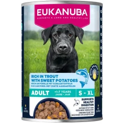 Eukanuba Koiran Märkäruoka Ja Makkarat|Uutuudet Koirille*Dog Wet Adult Taimen & Bataatti 400 g