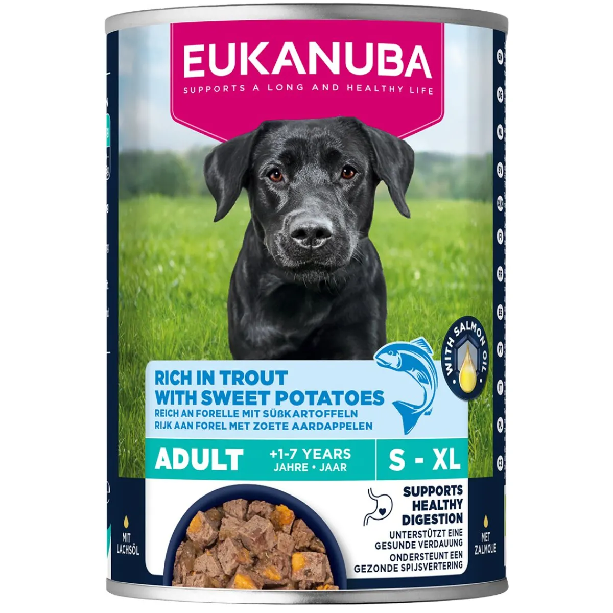 Eukanuba Koiran Märkäruoka Ja Makkarat|Uutuudet Koirille*Dog Wet Adult Taimen & Bataatti 400 g