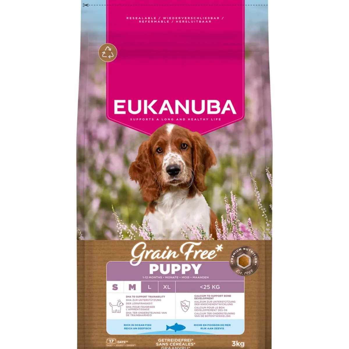 Eukanuba Penturuoka|Koiran Kuivaruoka*Grain Free Puppy Small & Medium Breed Ocean Fish