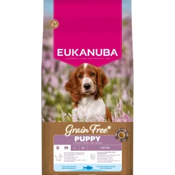 Eukanuba Penturuoka|Koiran Kuivaruoka*Grain Free Puppy Small & Medium Breed Ocean Fish