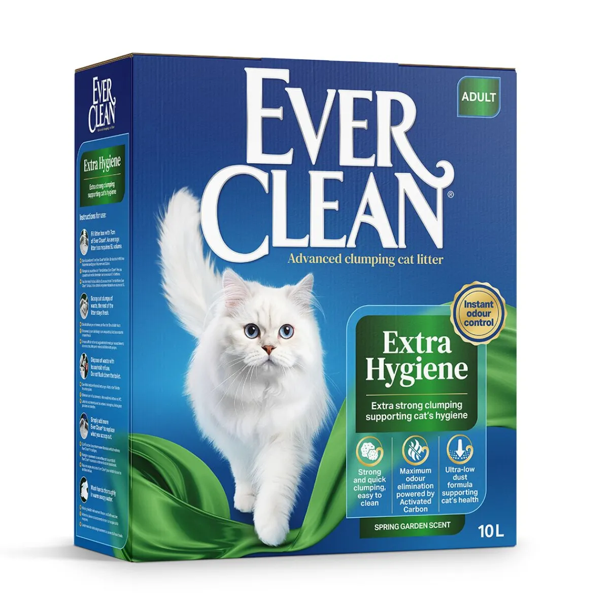 Ever Clean Paakkuuntuva Kissanhiekka|Hajustettu Kissanhiekka*Extra Hygiene Spring Garden 10 L