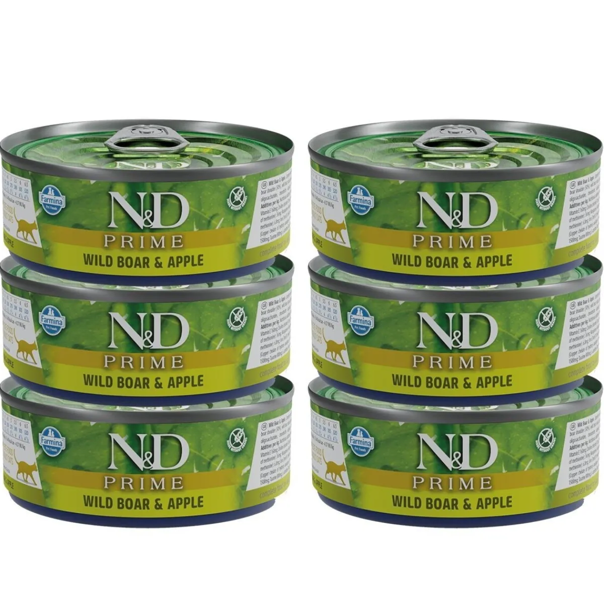Farmina Kissan Märkäruoka*N&D Cat Prime Wild Boar & Apple 6 x 70 g