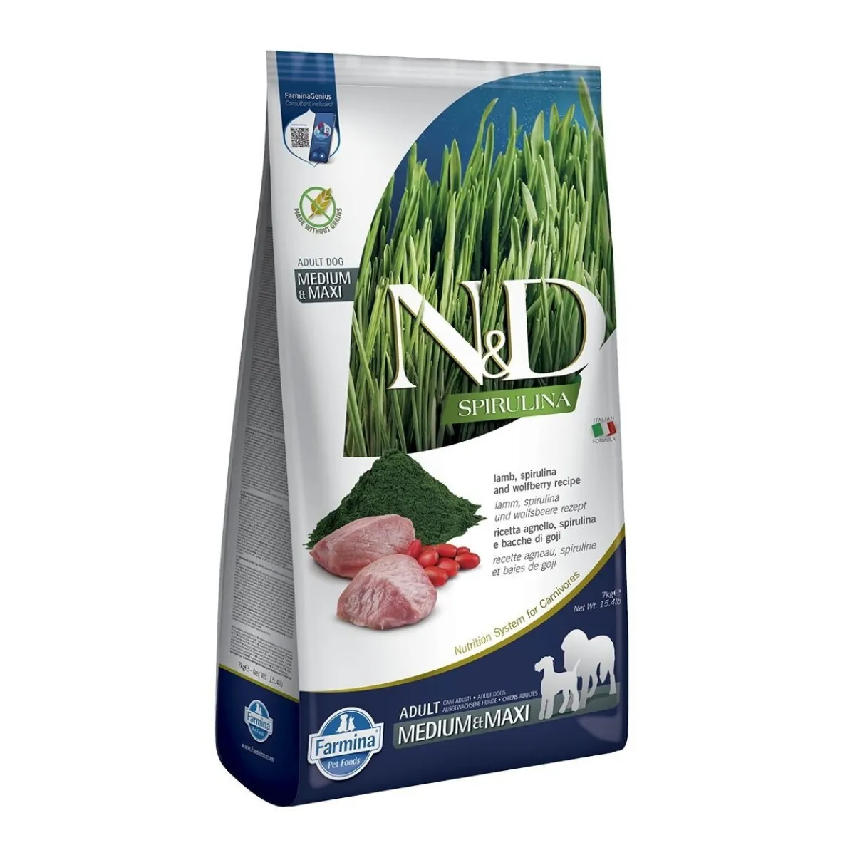 Farmina Koiran Kuivaruoka*N&D Dog Spirulina&Lamb M/L 7kg