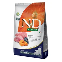 Farmina Penturuoka|Koiran Kuivaruoka*N&D Pumpkin Dog Lamb & Blueberry Puppy M/L 12 kg