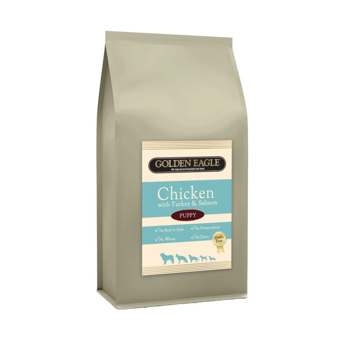 Golden Eagle Koiran Kuivaruoka*Grainfree Puppy Chicken,Turkey&Salmon