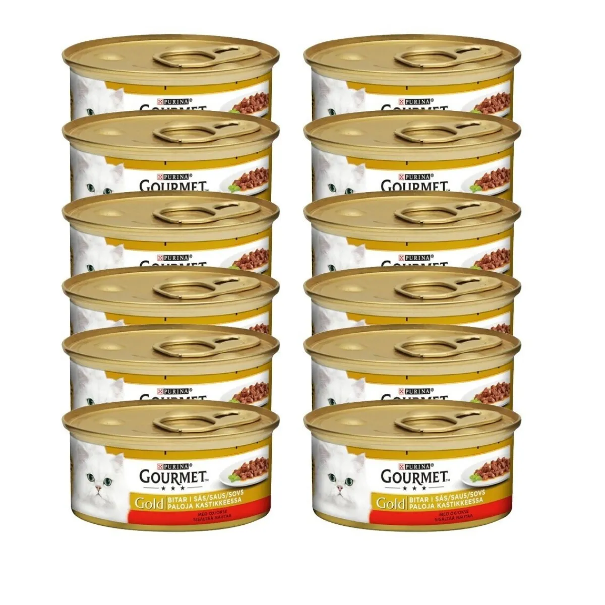 Gourmet Kissan Märkäruoka|Tarjoukset Kissoille*Gold Nauta kastikkeessa 12x 85g