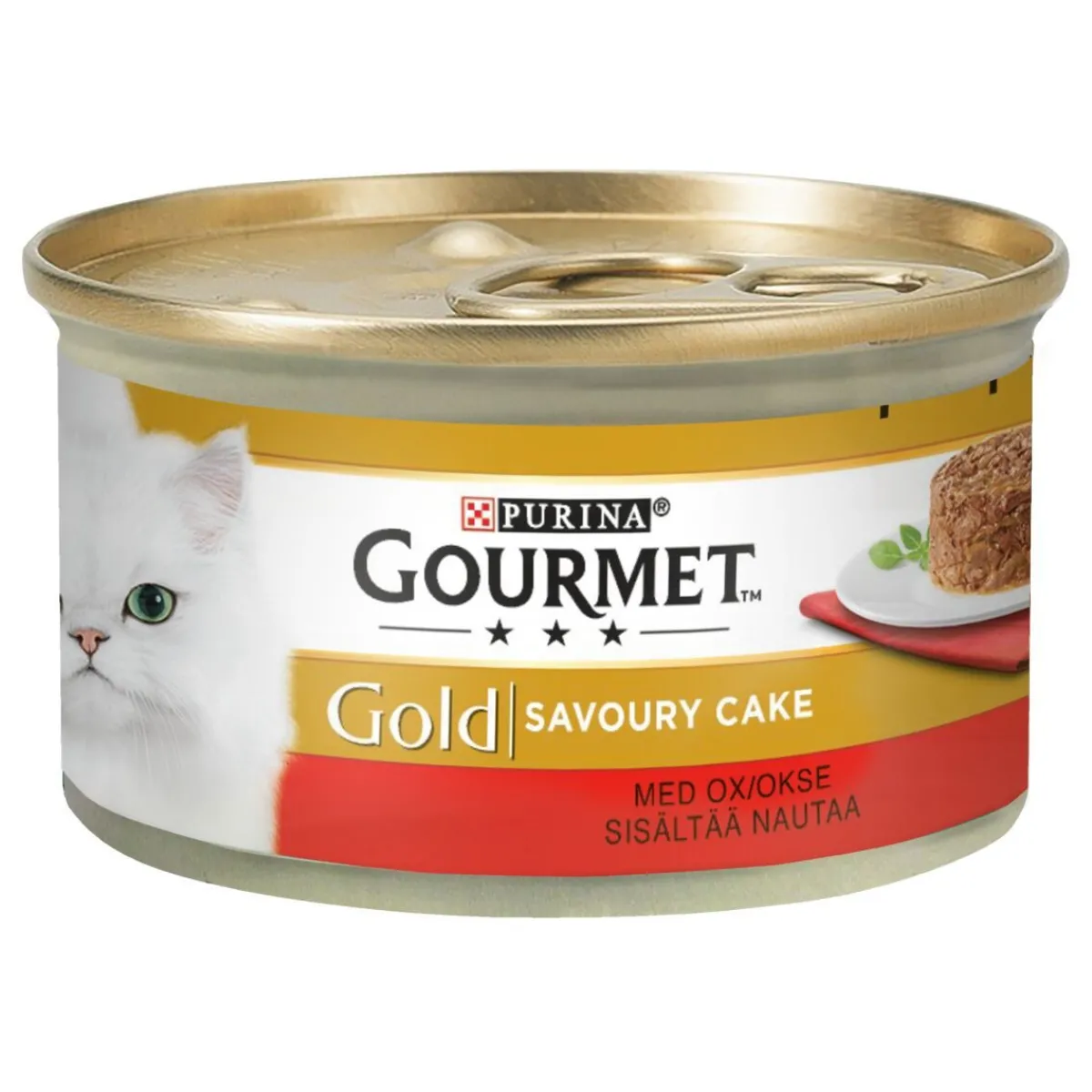 Gourmet Kissan Märkäruoka|Tarjoukset Kissoille*Gold Savoury Cake Nautaa ja tomaattia kastikkeessa 24x85g