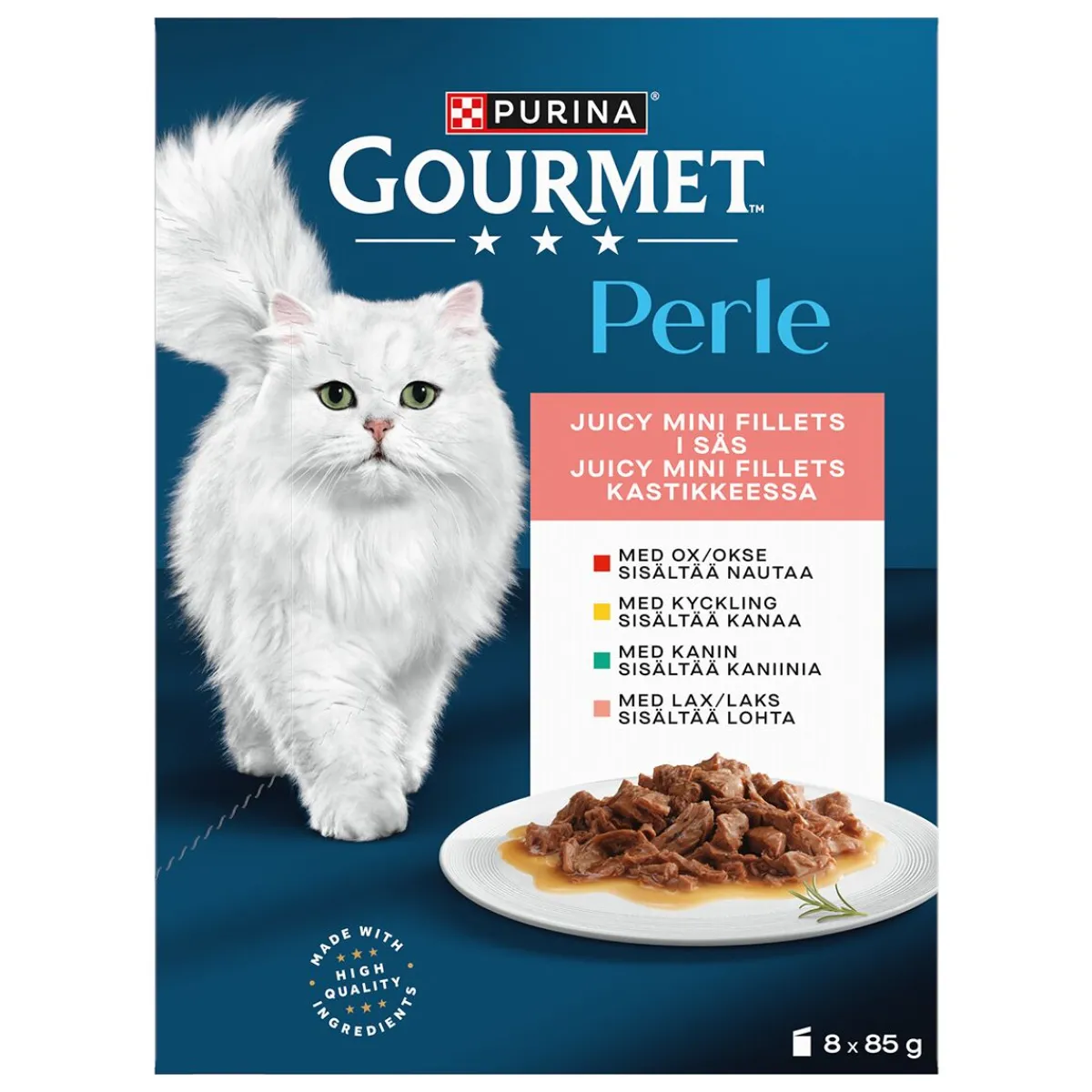Gourmet Kissan Märkäruoka|Uutuudet Kissoille*Mini Fillets Lihaa ja kalaa kastikkeessa 8 x 85 g