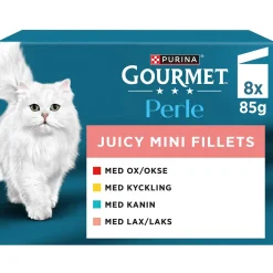 Gourmet Kissan Märkäruoka|Uutuudet Kissoille*Mini Fillets Lihaa ja kalaa kastikkeessa 8 x 85 g