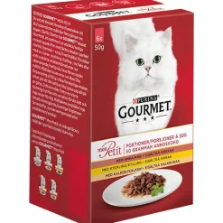 Gourmet Kissan Märkäruoka|Tarjoukset Kissoille*Mon Petit Siipikarjalajitelma 6x50g